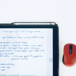 iPad Pro with an Apple Pencil and Bluetooth Mobile Mouse 3600 by Microsoft