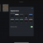 The dark mode theme in Noteshelf 2 on iPadOS