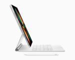 An iPad with it Magic keyboard and an Apple Pencil