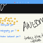 Screenshot of Noteshelf showing horizontal scrolling in the app
