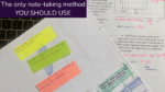 Image showing a laptop and some colourful notes