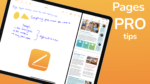 iPad showing some notes taken in Pages