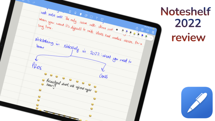 iPad Pro showing some notes created in Noteshelf