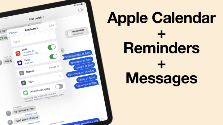 This Apple Messages + Reminders + Calendar workflow will change your life