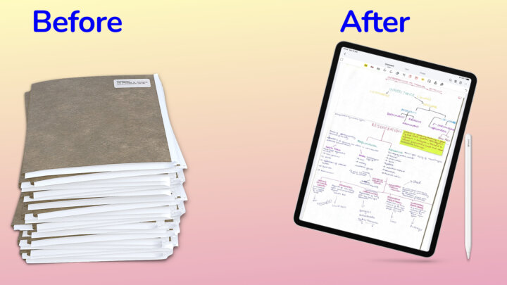 Image showing the amount of paper we scanned onto the iPad.