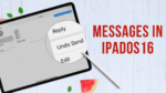iPad Pro showing Messages in iPadOS 16 and an Apple Pencil