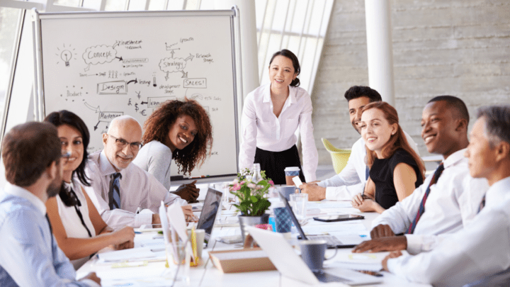 A team in a meeting