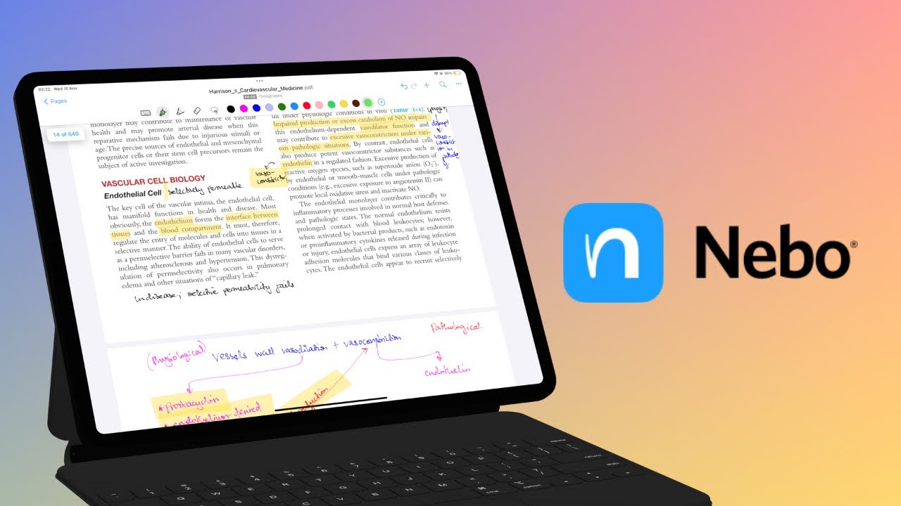 iPad Pro with Notes open in Nebo 5