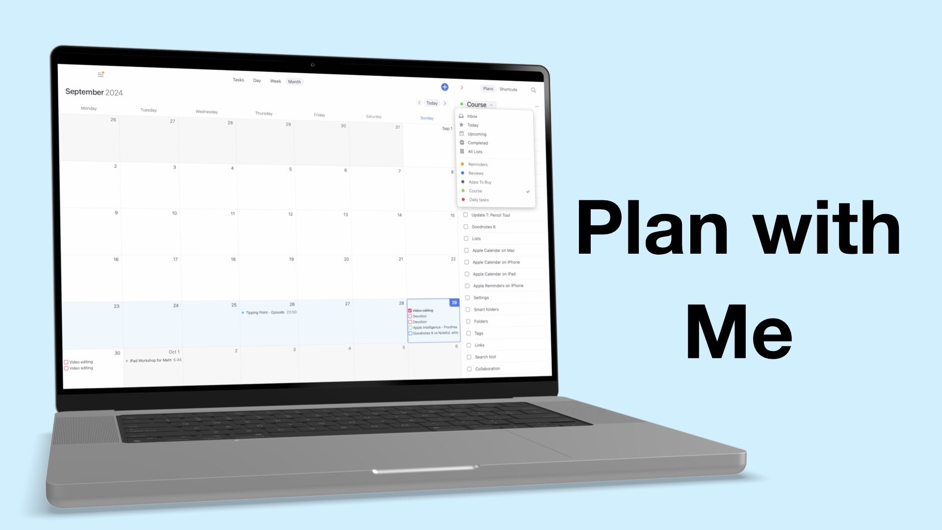 MacBook showing some plans in Calendars by Readdle